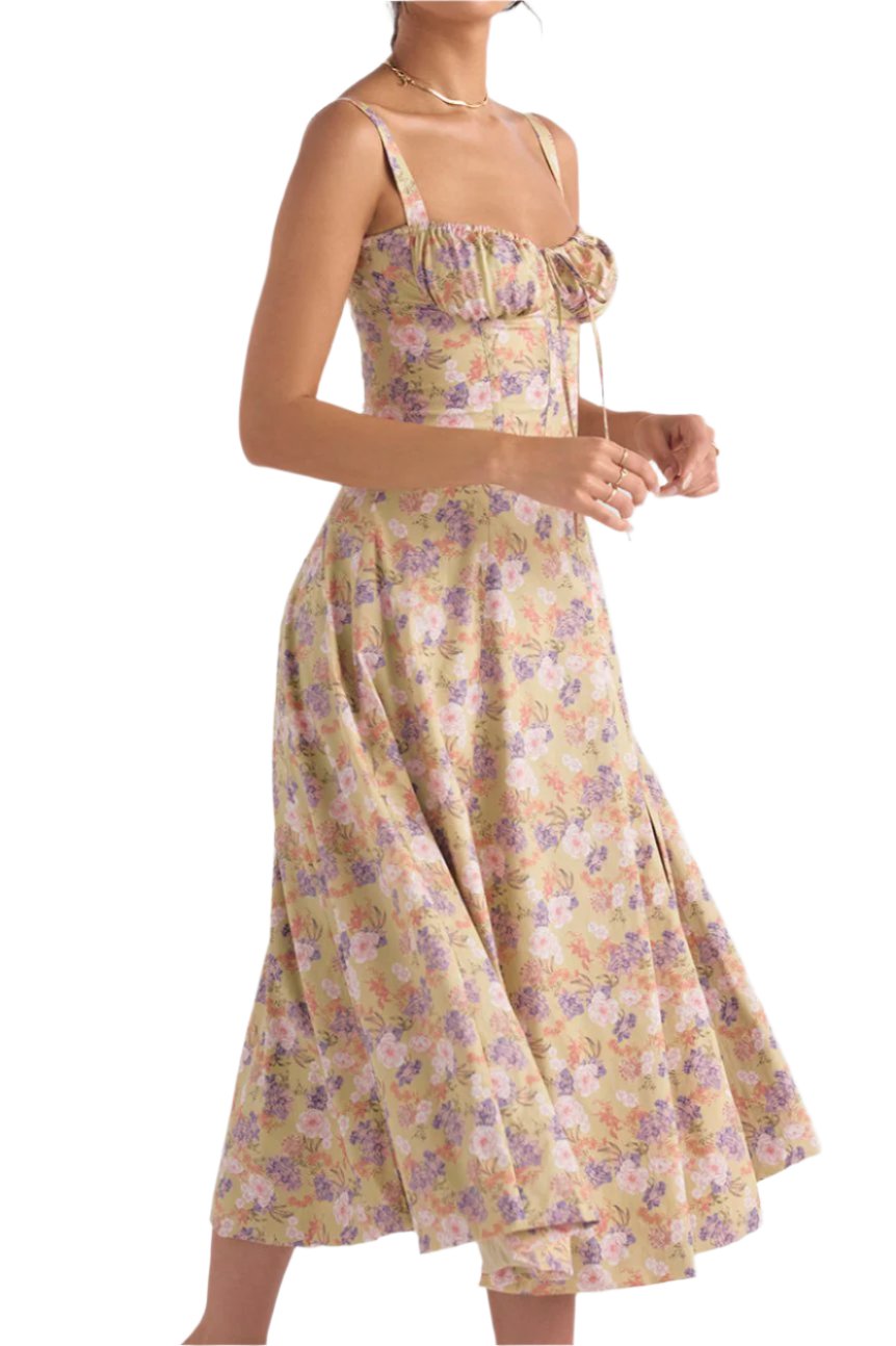 Valentina Jurk | Taillejurk met Hartvormige Halslijn, Vetersluiting en Zijsplit