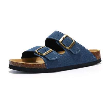 Renzo Sandalen | Orthopedische Unisex Slippers met Verstelbare Gespen en Kurken Voetbed