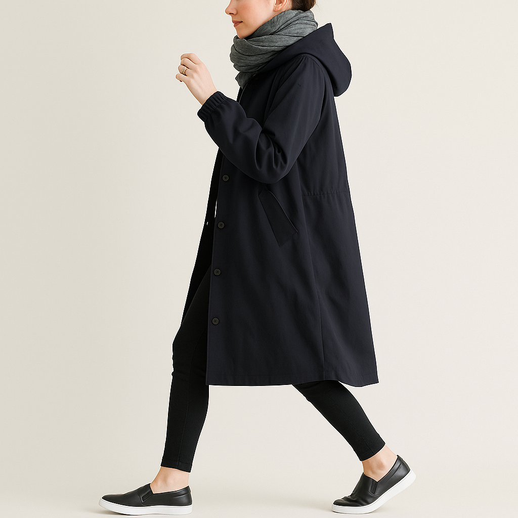 Rafaella dames regenjas met capuchon – waterdichte elegante regenmantel