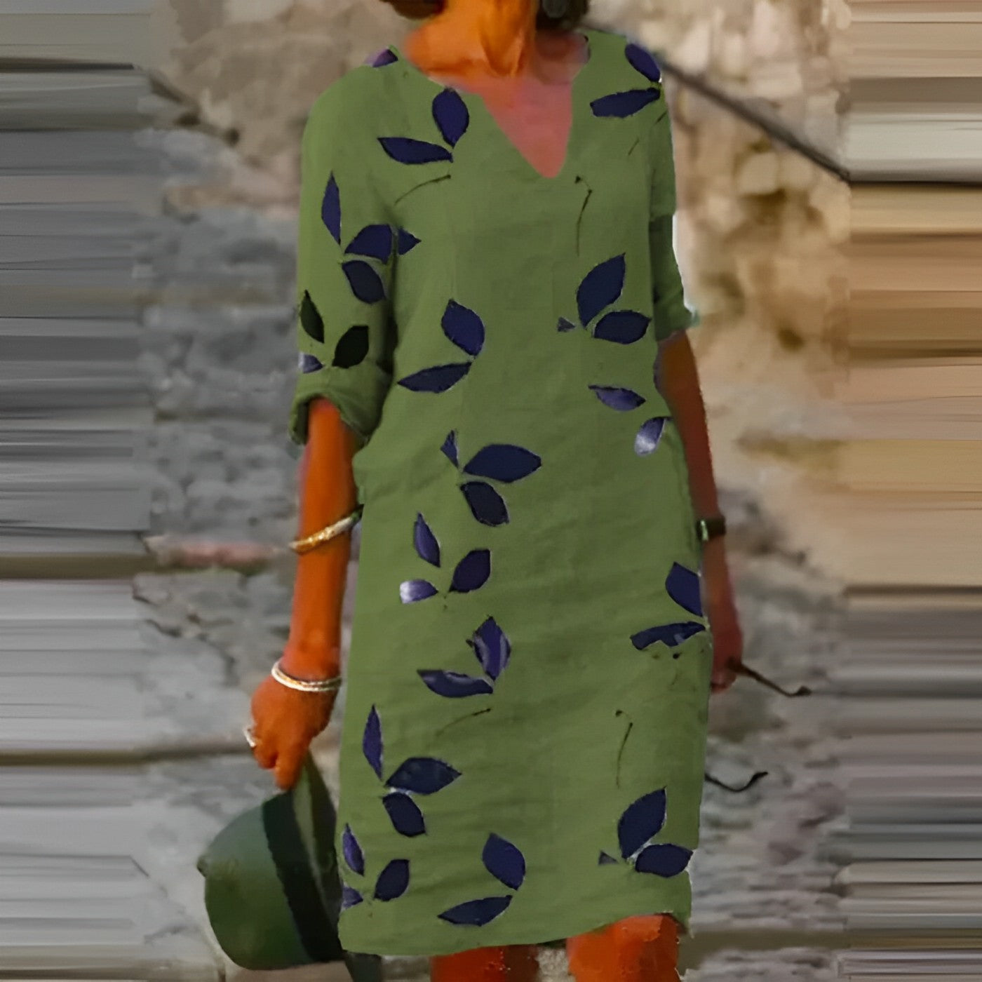 Mavina Jurk | Zomerjurk met Botanische Print en Flatterende Pasvorm voor Dames