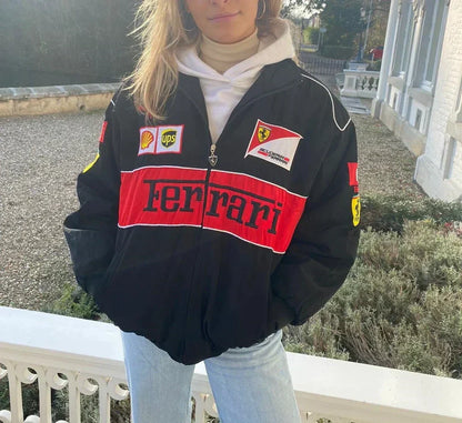 Gianna Ferrari Racing jacket unisex – oversized jas met iconische F1 patches