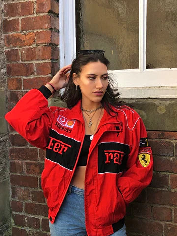Gianna Ferrari Racing jacket unisex – oversized jas met iconische F1 patches