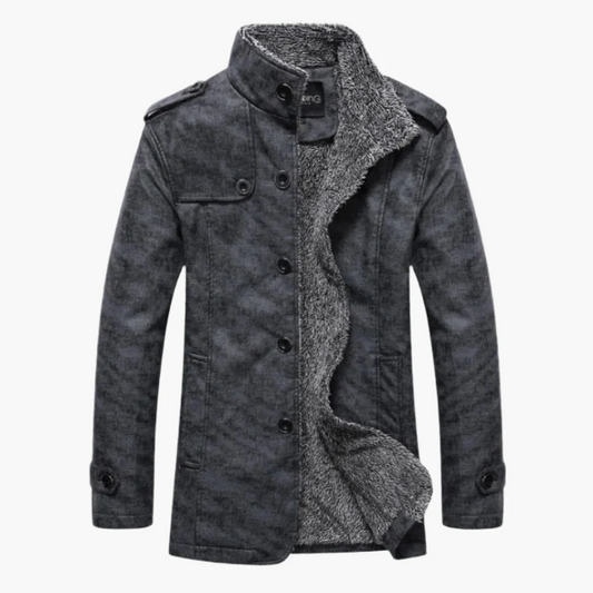 Marco Double-Breasted Jacket | Herenjas met Fleece Voering en Gestructureerde Pasvorm