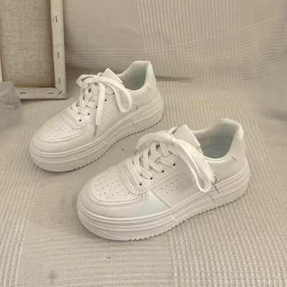 Luna Sneakers | Witte Dames Schoenen met Dikke Zool en Koreaans Design