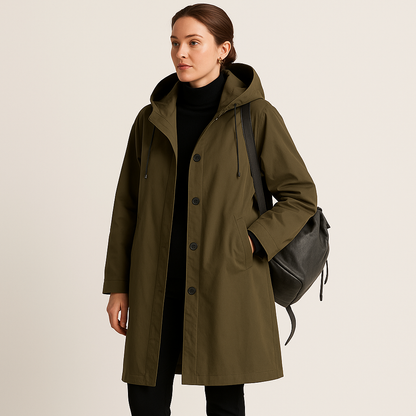 Rafaella dames regenjas met capuchon – waterdichte elegante regenmantel