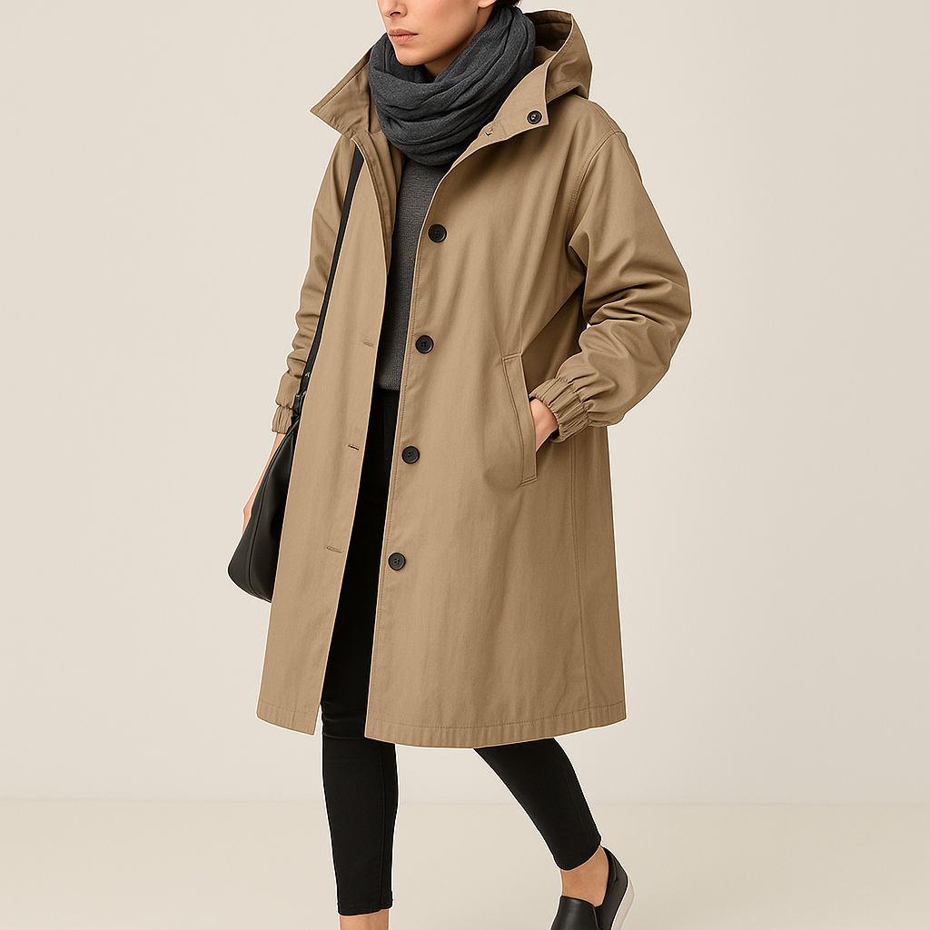 Rafaella dames regenjas met capuchon – waterdichte elegante regenmantel