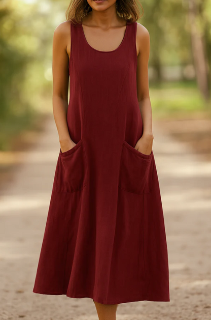 Nena Jurk | Relaxte Zomerjurk met Volumineuze Pasvorm en Zakken